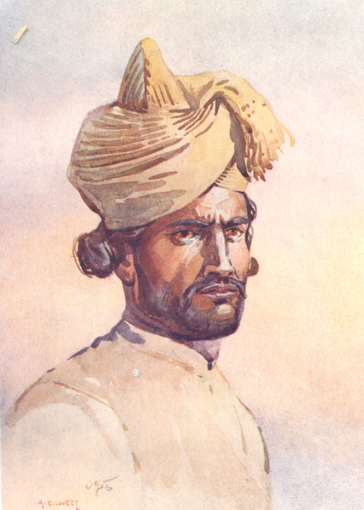 INDIA. 82nd Punjabis Awan(Punjabi Musalman) 1911 old antique print picture